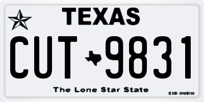 TX license plate CUT9831