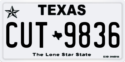TX license plate CUT9836