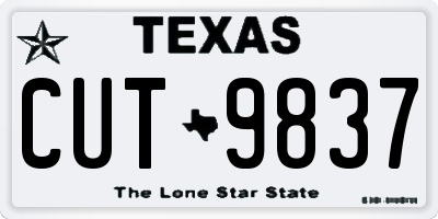 TX license plate CUT9837