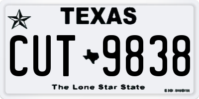 TX license plate CUT9838