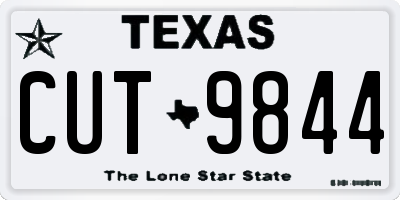 TX license plate CUT9844