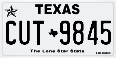 TX license plate CUT9845