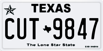 TX license plate CUT9847