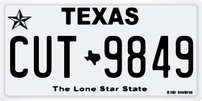 TX license plate CUT9849