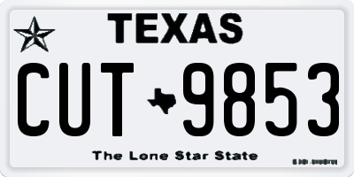 TX license plate CUT9853