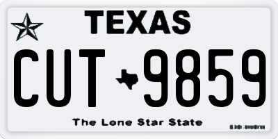 TX license plate CUT9859