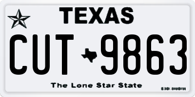 TX license plate CUT9863