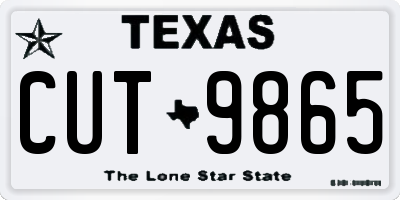 TX license plate CUT9865
