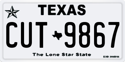 TX license plate CUT9867
