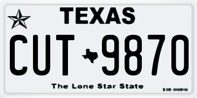 TX license plate CUT9870