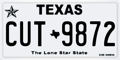 TX license plate CUT9872