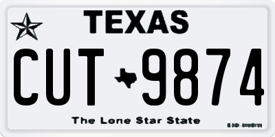 TX license plate CUT9874