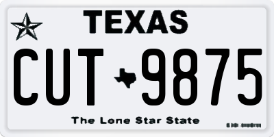 TX license plate CUT9875