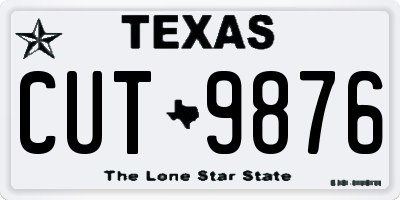 TX license plate CUT9876