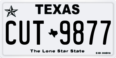 TX license plate CUT9877