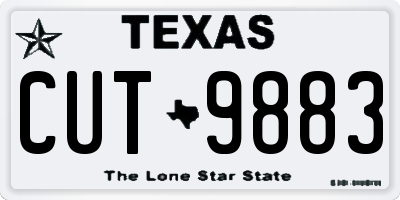TX license plate CUT9883