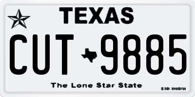 TX license plate CUT9885