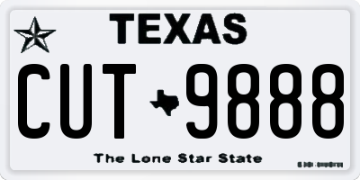 TX license plate CUT9888