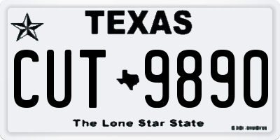TX license plate CUT9890