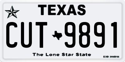 TX license plate CUT9891