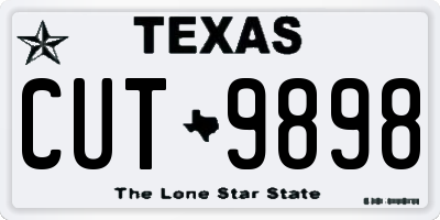 TX license plate CUT9898