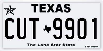 TX license plate CUT9901