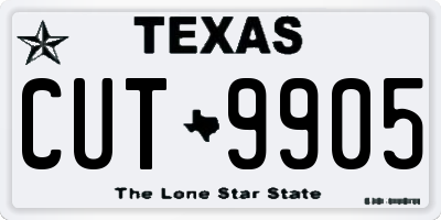 TX license plate CUT9905