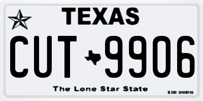 TX license plate CUT9906