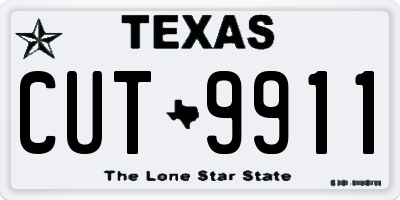 TX license plate CUT9911