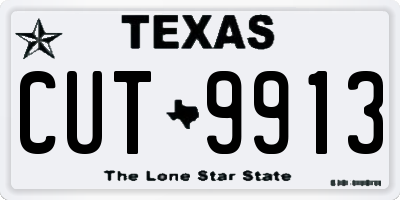 TX license plate CUT9913