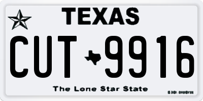TX license plate CUT9916