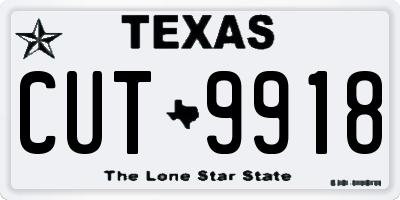 TX license plate CUT9918