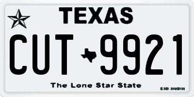 TX license plate CUT9921