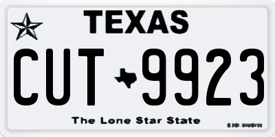 TX license plate CUT9923