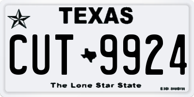 TX license plate CUT9924