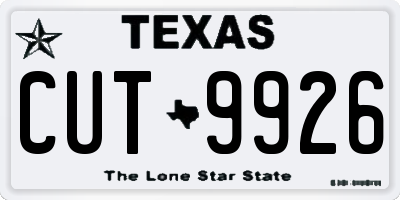 TX license plate CUT9926