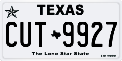 TX license plate CUT9927