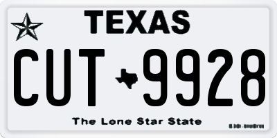 TX license plate CUT9928