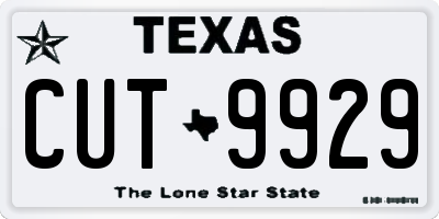 TX license plate CUT9929