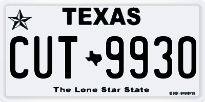 TX license plate CUT9930