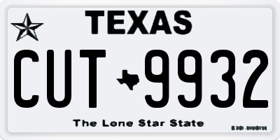TX license plate CUT9932