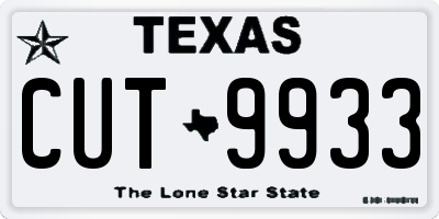 TX license plate CUT9933