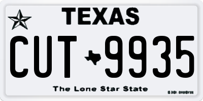 TX license plate CUT9935