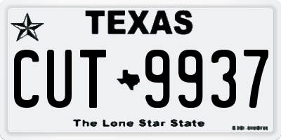 TX license plate CUT9937