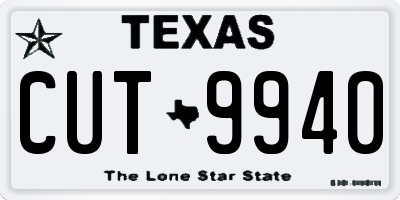 TX license plate CUT9940