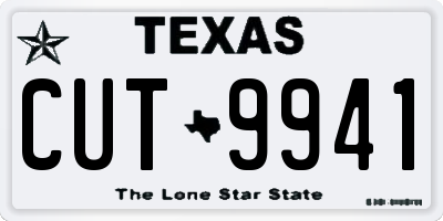 TX license plate CUT9941