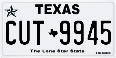 TX license plate CUT9945