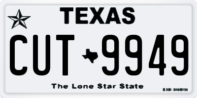 TX license plate CUT9949