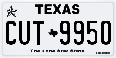TX license plate CUT9950