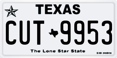 TX license plate CUT9953